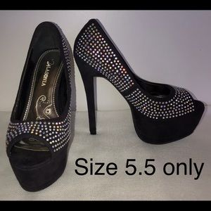 Women’s high heels with rhinestones